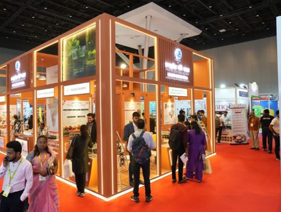 People on a stand at SIAL Mumbai